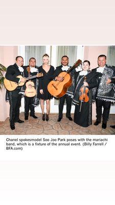 Chanel pre-party Oscars celebration. We are proud to be Chanel's preferred Los Angeles Mariachi Mexico en America group for 12 years now.