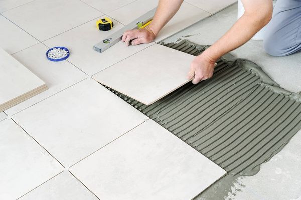 laying tiles