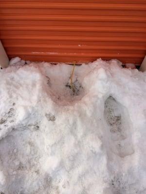 Frozen door after digging it out