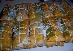 Pasteles de Guineo con Cerdo (Large Green Banana Dumpling Filled with Braised Pork)