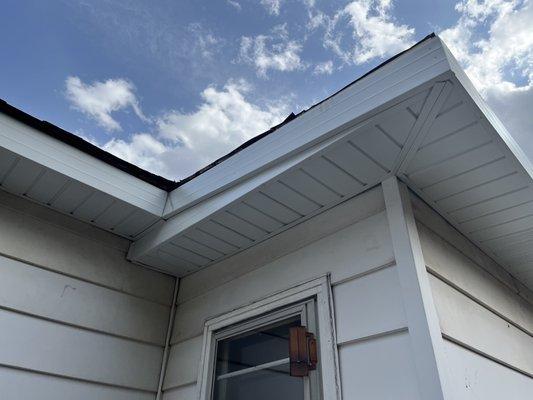 Kathleen dimmer soffit fascia and new treated fascia board I never got paid for