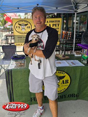 #Rogue Jesse Duran, KOLA 99.9  Three Dog Bakery - Riverside  Foster Army Animal Rescue Universal Birthday for Rescue Dogs