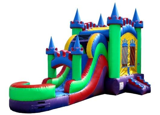 Brand new for 2013 Bounce house water slide with basketball hoop