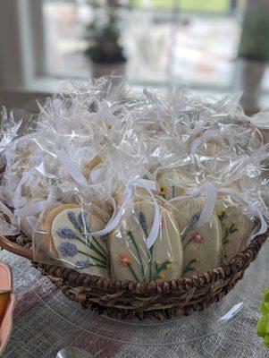 Handmade royal icing cookies for the shower turned out gorgeous!  Each was an individual work of art.