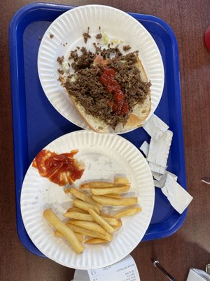 Cheesesteak Sub French Fries