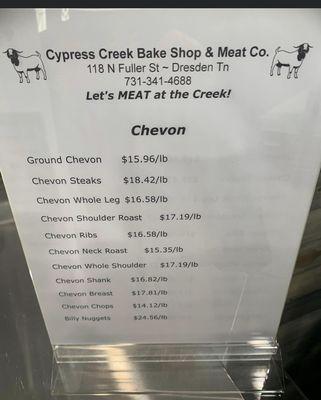 Chevon prices - March 2023