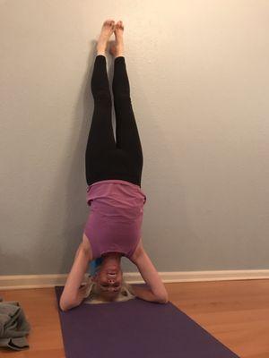 My first headstand courtesy of Balanced Yoga in Redding CA