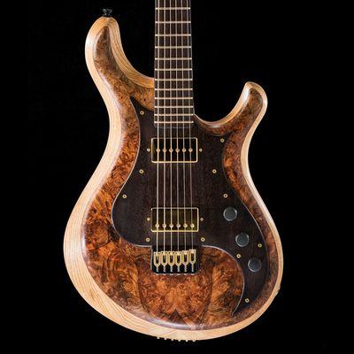 Custom electric guitar with wenge pickguard