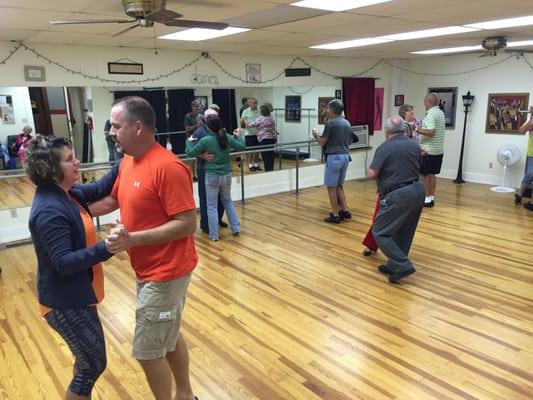 Ballroom dancers in the studio