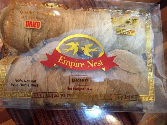 You can order dried bird's nest too