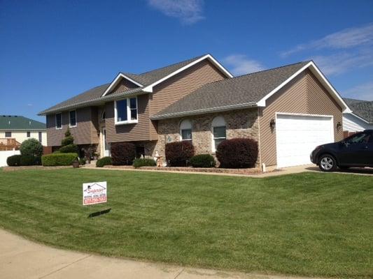 Superior Home Renovations provided a complete exterior remodel. Customers received a new roof, siding, gutters, & windows!