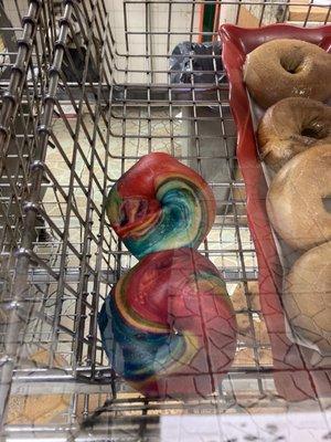 Rainbow bagels, my daughter will love this one!