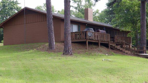 View from the rear of the clubhouse, the side facing the lake.