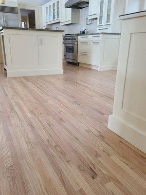 We installed, sanded and finished these beautiful red oak floors