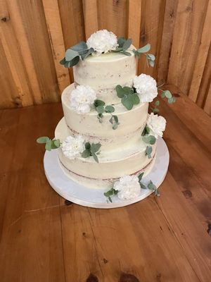 J Cakes, 3 tiered semi naked cake