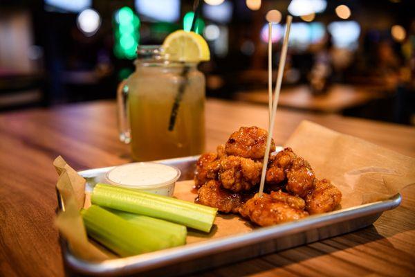 Sweet Chili Boneless Wings & Long Island Tea