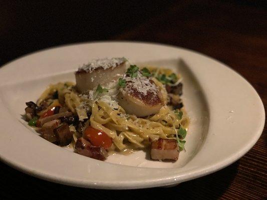 scallop carbonara