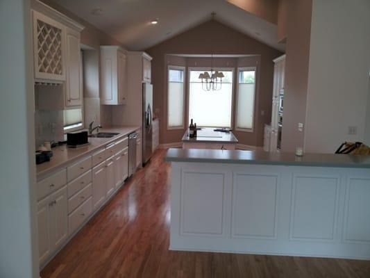 Custom enameled kitchen cabinets