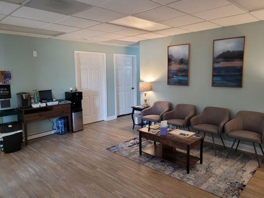 Relax in our waiting room with a cup of coffee or tea.