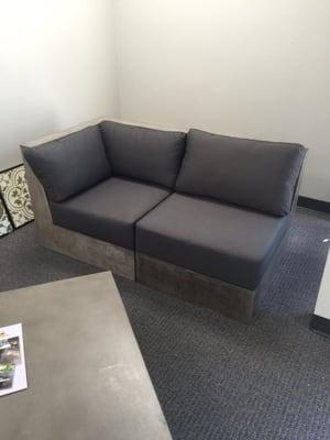 Cement sofa available for order.