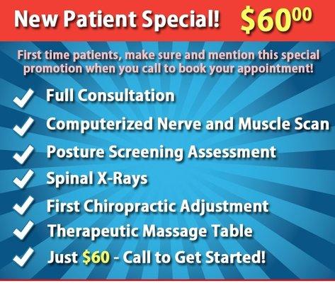 Take advantage of our $60 special, so that you can start to feel better and be healthy again without using dangerous drugs.