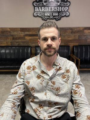 Haircut with a beard trim