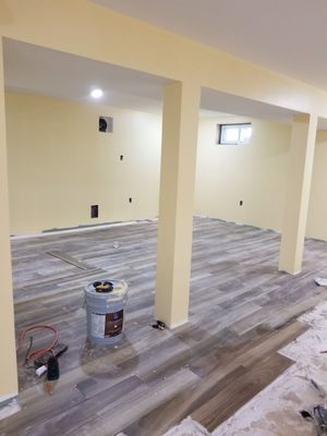 installing Tile floor basement