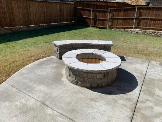 Firepit and bench