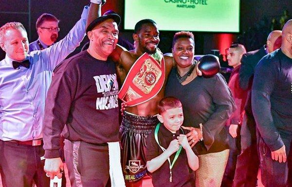 Meal Dealers' Athlete Demond Nicholson with the Maryland State Super Middleweight Title!