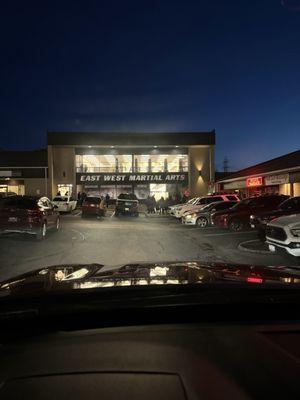 Parking is challenging and frustrating. Classes are ending just as another class starts. Notice you can only observe through the doors.