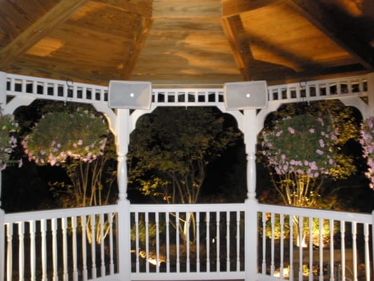 Inside the gazebo.