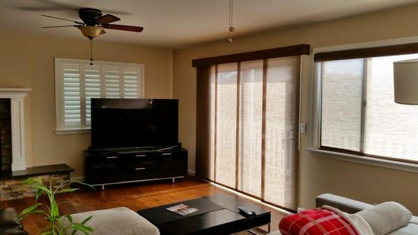 Plantation Shutters and Solar Panel Track in Arroyo Grande by Rendezvous shutters shades drapery