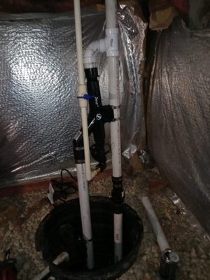 Install sump pump with a backup water pump system