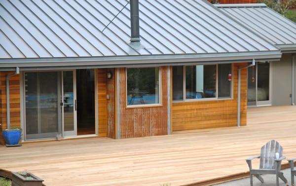 reclaimed redwood deck and siding