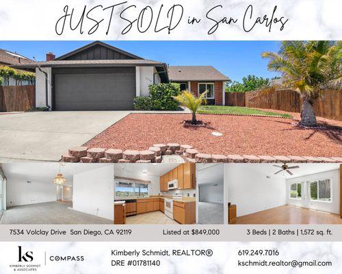 Just sold in San Carlos for $104,000 over list price!