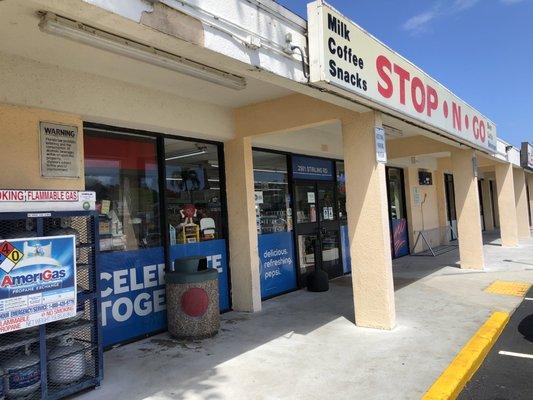 Front of Stop N Go convenience store at 2501 Stirling Road Dania Beach.