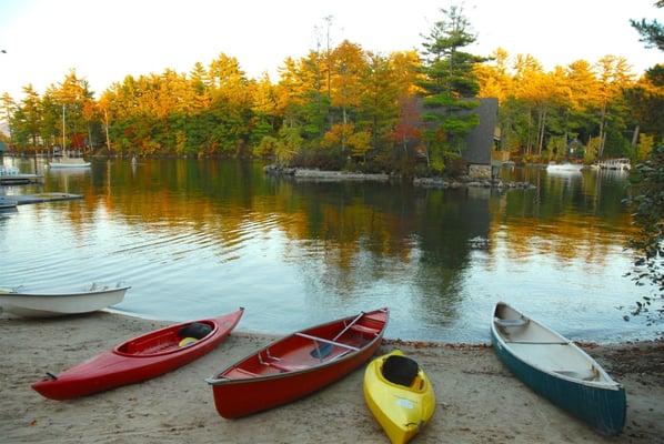 View from the beach on a warm fall day