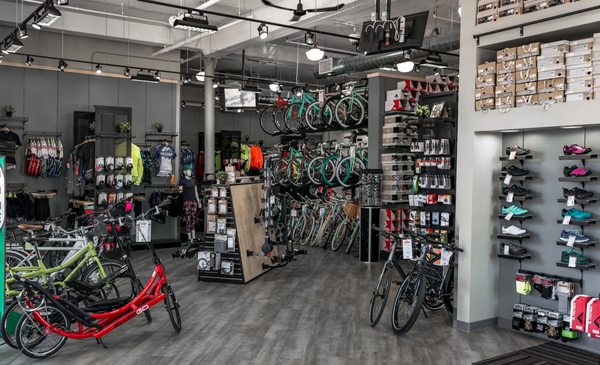 We have a huge selection of bikes, cycling gear and apparel.