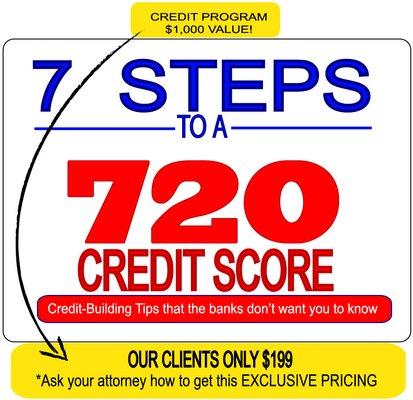 Ask us how we can help you achieve a 720 credit score!