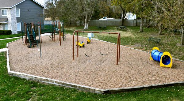 Playground in a park like setting