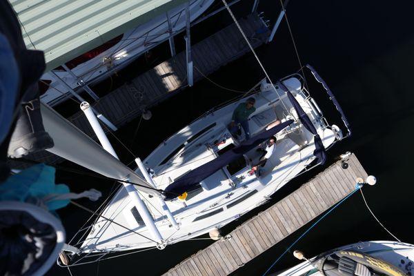 Sailboat Shops Catalina 270 from above. Available to rent.