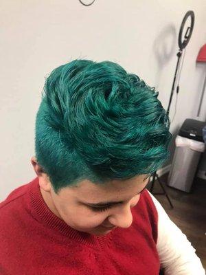 Green hair for Boys.