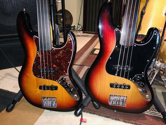 Fretless basses.