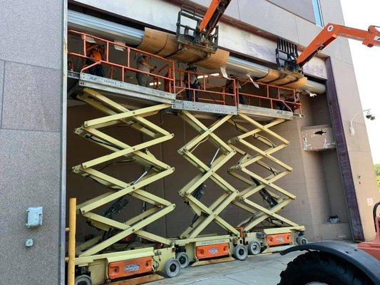 Commercial door installation