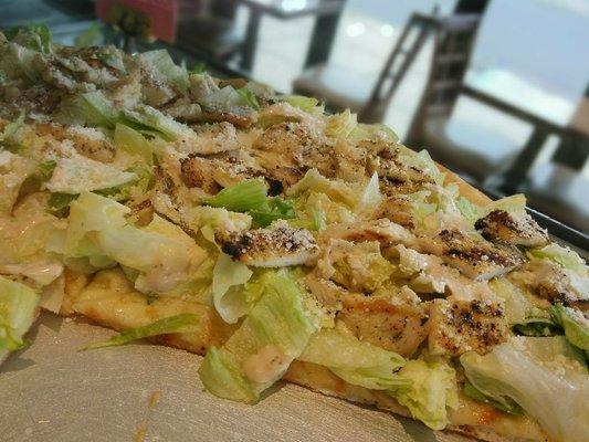 GRILLED CHICKEN CAESAR SALAD PIZZA!