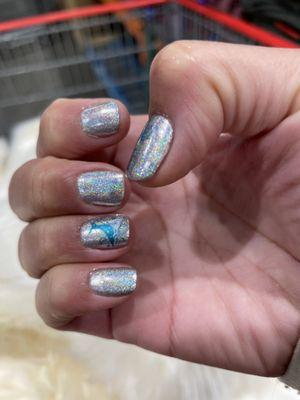 Unicorn  gel with added whale  stamp