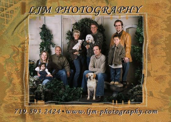 Family portraits make great holiday cards! We offer both indoor and outdoor settings at LJM Photography.