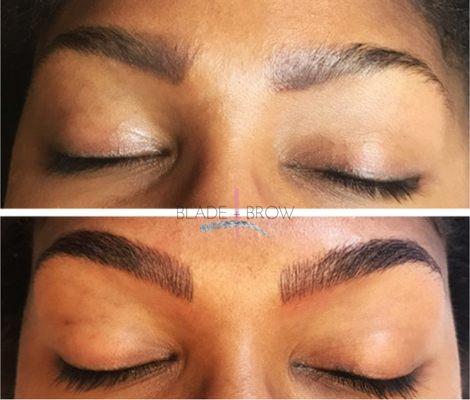 Before/After a correction on a client who came in with microblading done elsewhere