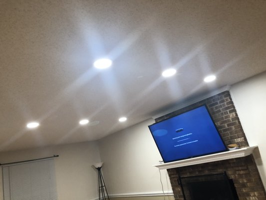 Spotlights in living room