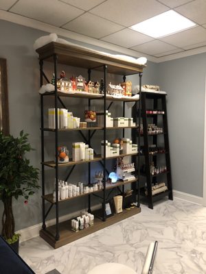 Shelf of products available for purchase